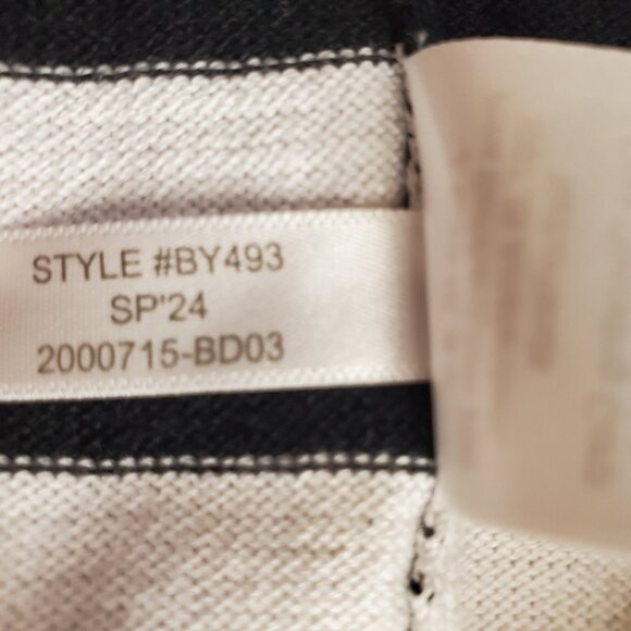 J CREW SZ S Women's 100% Cotton Black & White Striped Teddie Sweater Nautical - Picture 7 of 10